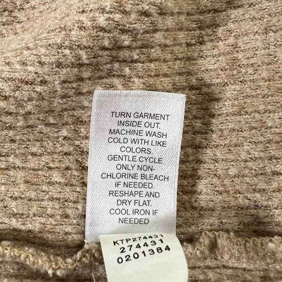 J Jill Wearever Collection Waffle Knit Stretch Cowl Neck Tunic Top Tan Size 2X - Picture 6 of 7